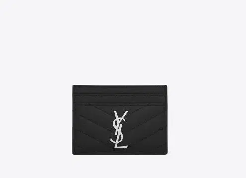 Saint Laurent Cassandra Matlasse Kard Wallet Silver 423291BOW021000