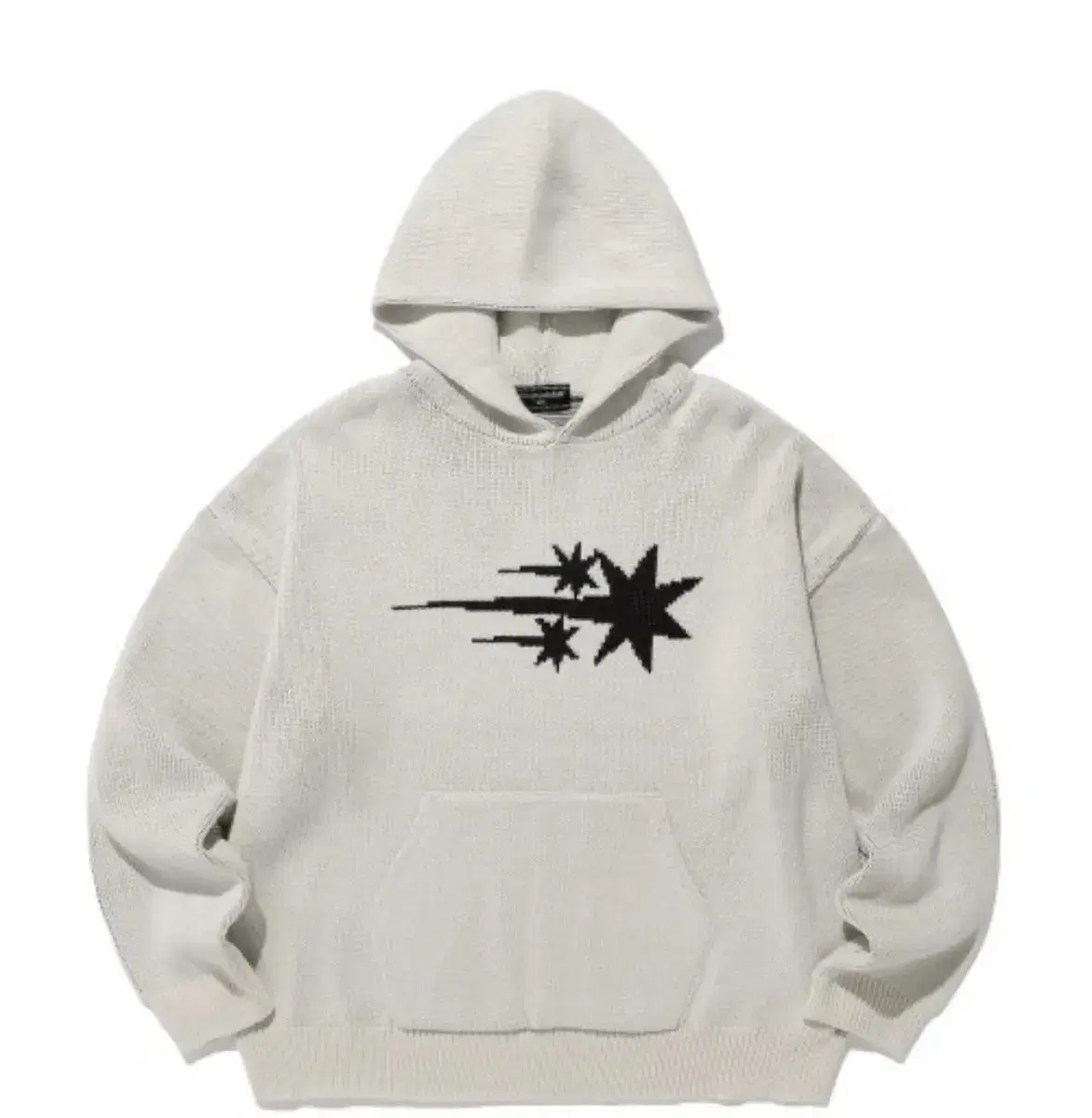 Nice Ghost Club Three Stars Logo Knit Hoodie_Ivory