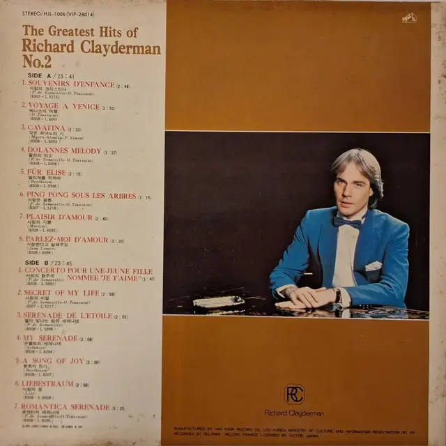 국내라이센스반/Richard Clayderman LP