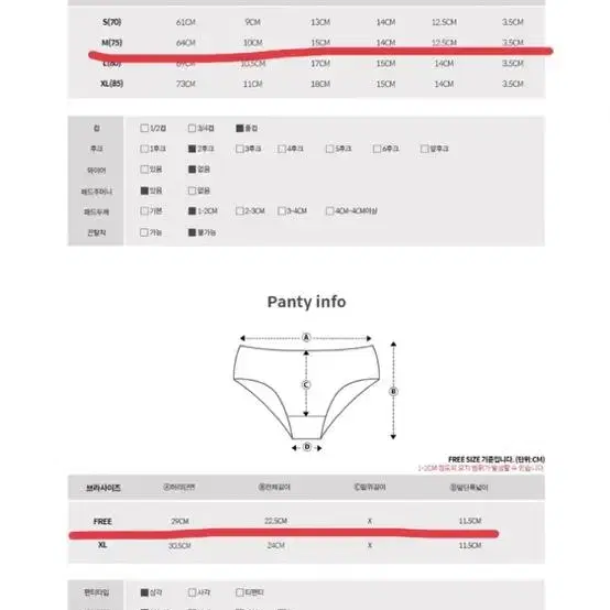 새상품 심리스브라+팬티 세트