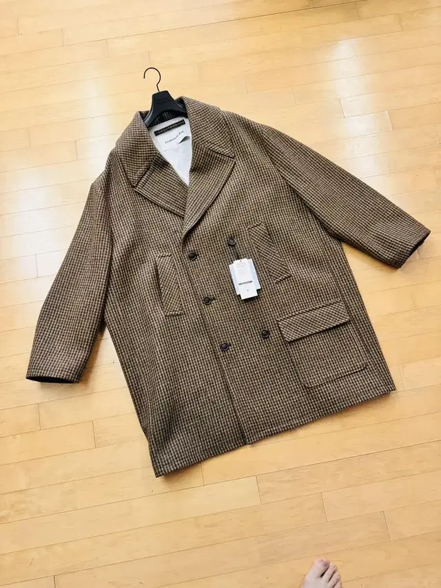 [앤더슨벨] 울더블 브레스티드 코트 awa438u, BROWN CHECK