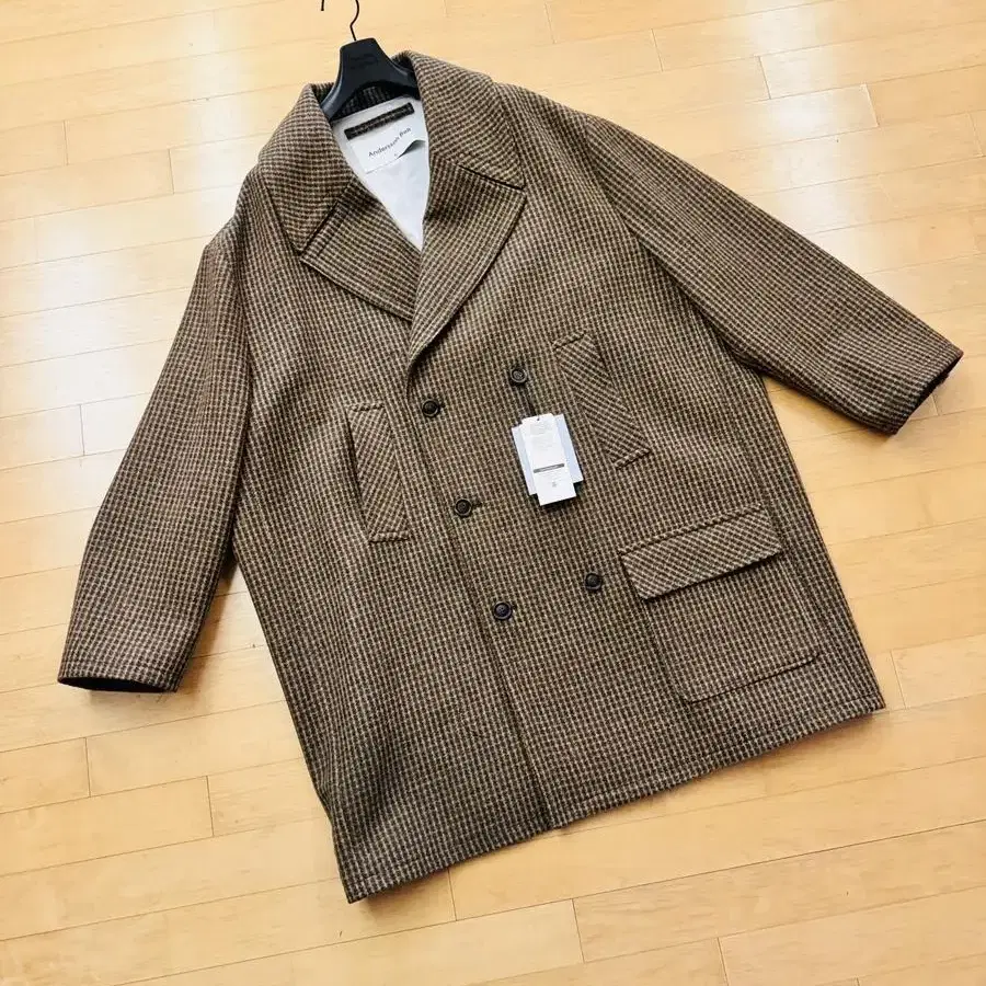 [앤더슨벨] 울더블 브레스티드 코트 awa438u, BROWN CHECK