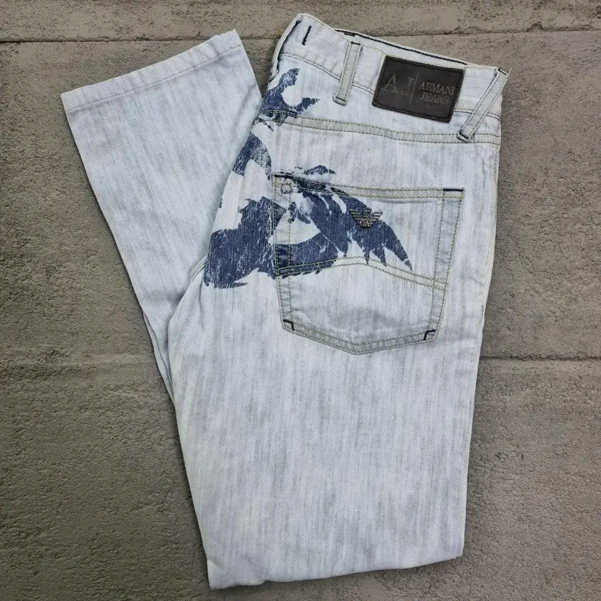 [32] Armani Jeans White Blitch Denim Pants