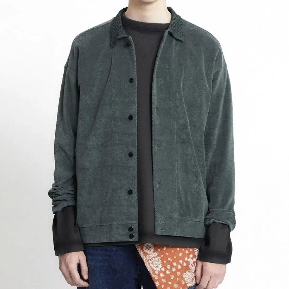 이스트로그 COMFY JERSEY CARDIGAN GREEN L