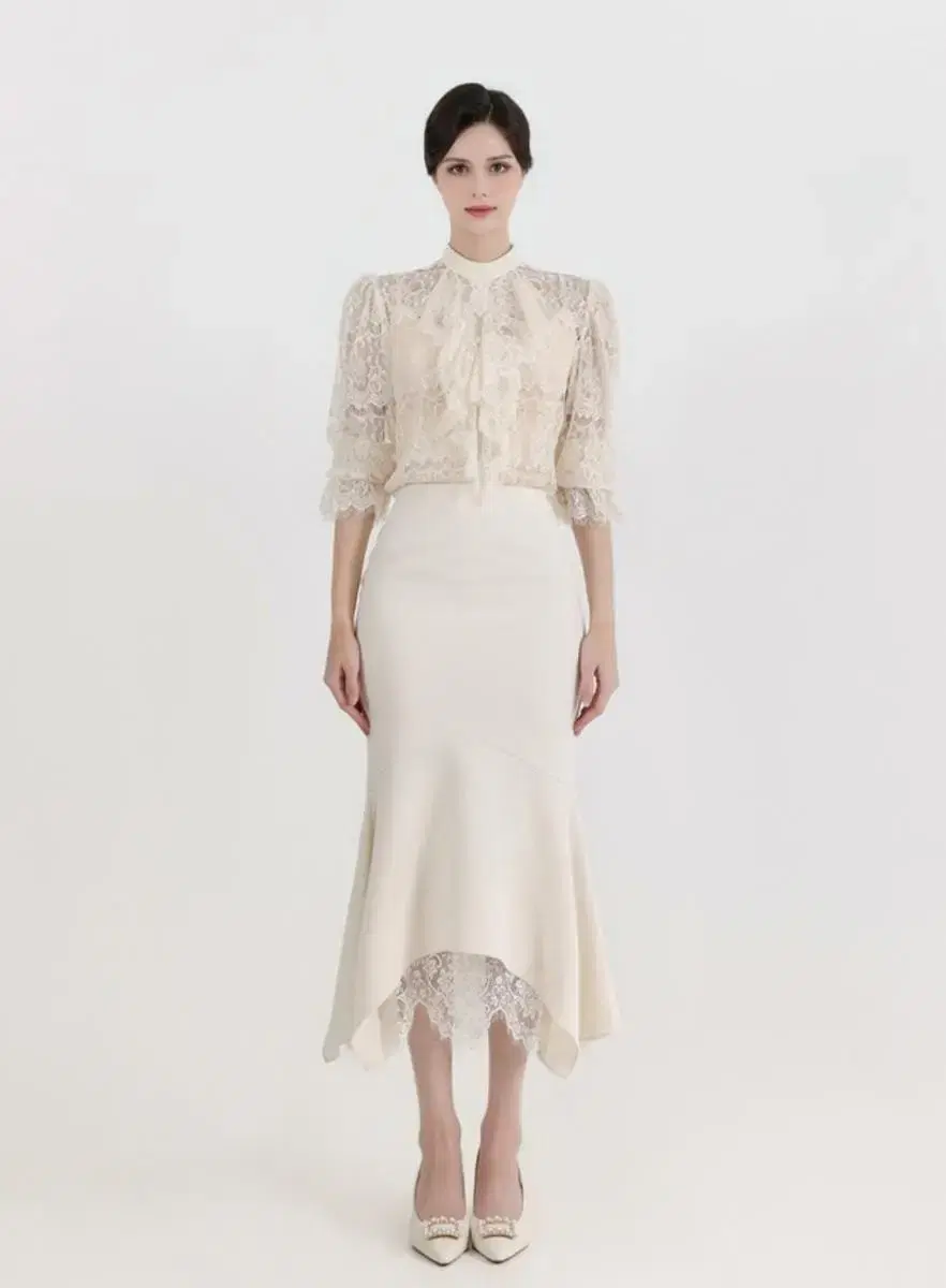 GraceU JulieSee-through blouseS+Liana skirtS