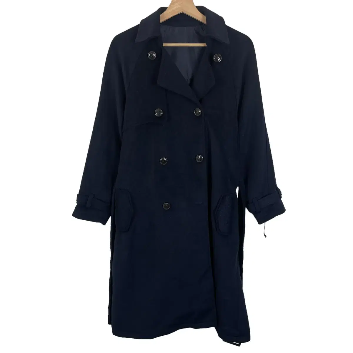 Gyle Navy Convertible Robe Double Long Coat