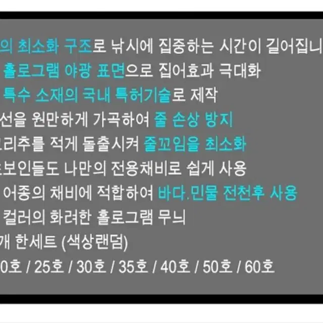 홀로그램 야광 회전고리추 2개세트/ 다운샷채비.원투낚시봉돌. 낚시추.특허