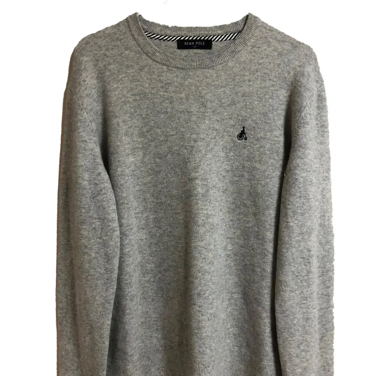 (105) Vinpole Men's Round Neck Cashmere Knit Gray Genuine