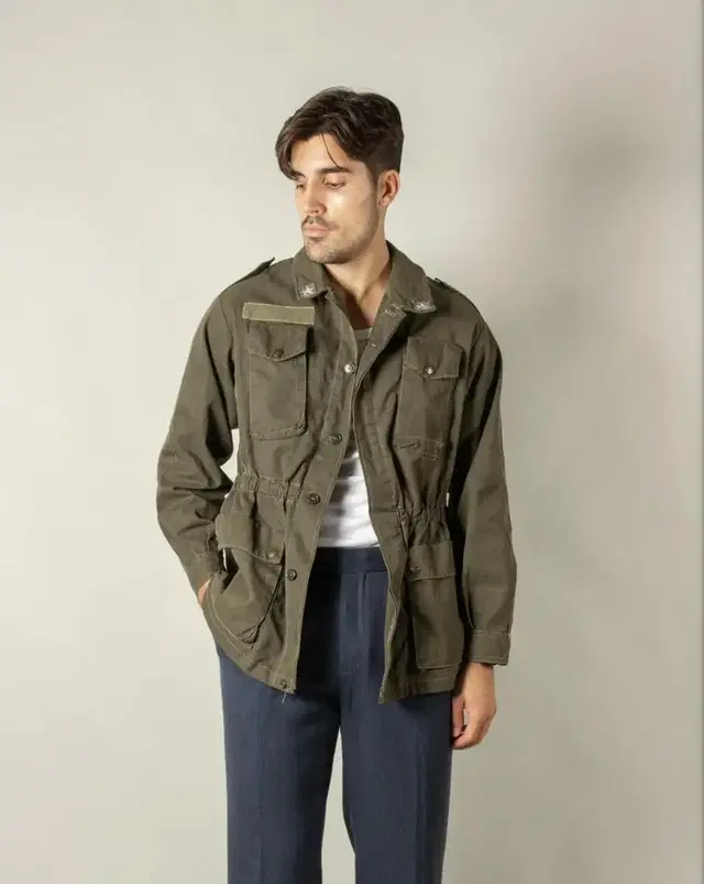 70s  ITALY ARMY 올리브 그린 빈티지  필드자켓  95size