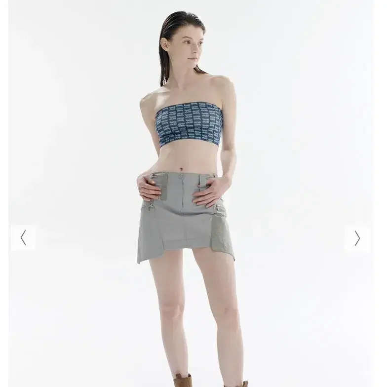 Pepper pepper Logo Tube short top [Blue]