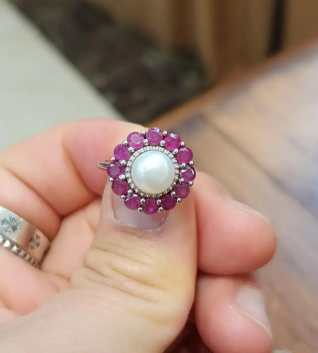 Jinju Ruby Silver Ring