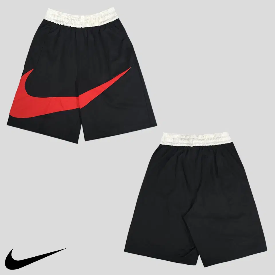 Nike Black Red White Big Swoosh Dry Fit Banded Jersey Vahn Half Pants 2