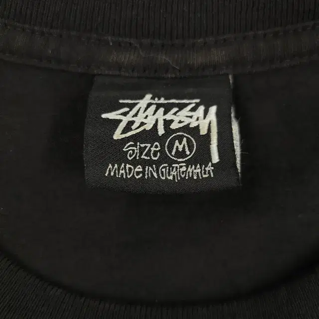 STUSSY 스투시 블랙 더블SS 크라운 프린팅 스트릿 코튼100 반팔