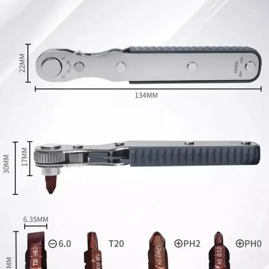 양방향 라쳇 스크류 드라이버기본 비트날 4가지 포함