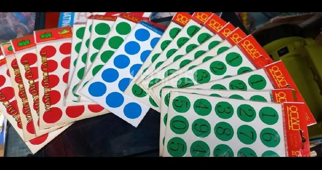 Circle/Number Shapes Extruded Paper Stickers 3 Pack 500 won