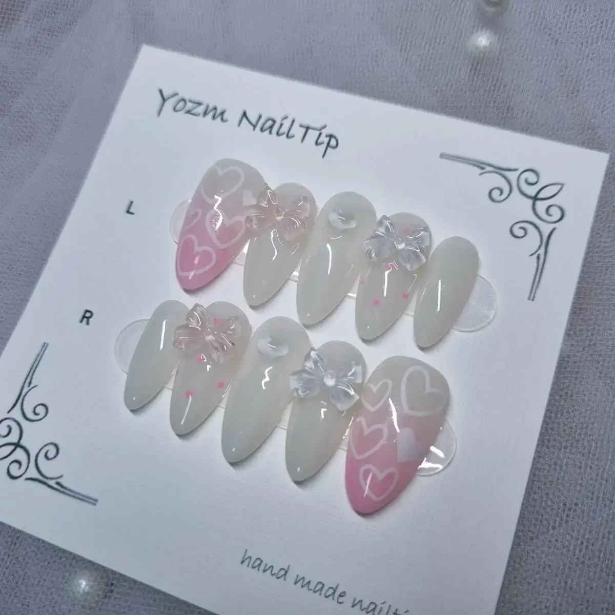 Yozm NailTip 핑크그라리본