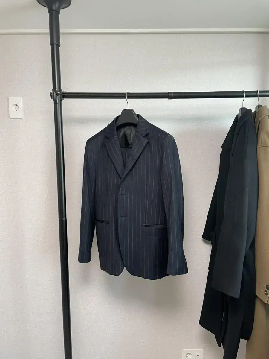 Drugs Homme Wool Striped Navy Suit Set Up Suit Set Up