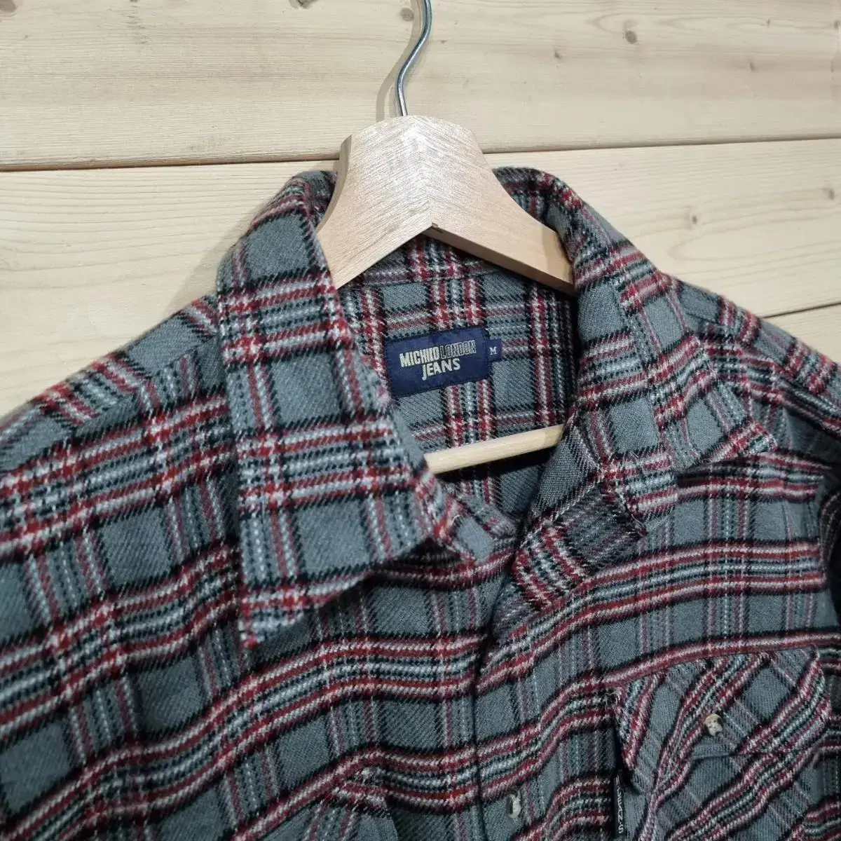 [M] Michiko London Tartan Check Patterned Flannel Shirt