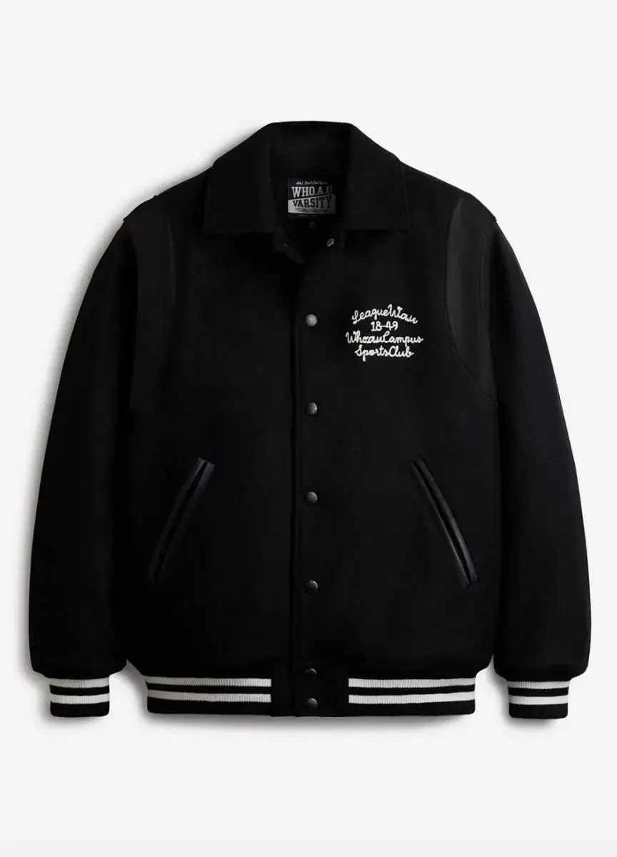 [New] HOOAU Varsity Jacket WHJJE1197U(Black XL)