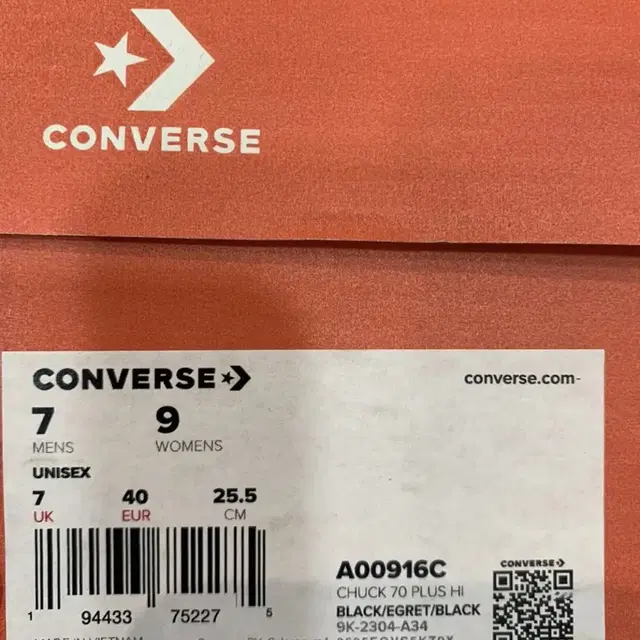 CONVERSE 척 70 플러스 이그렛 하이탑 스니커즈