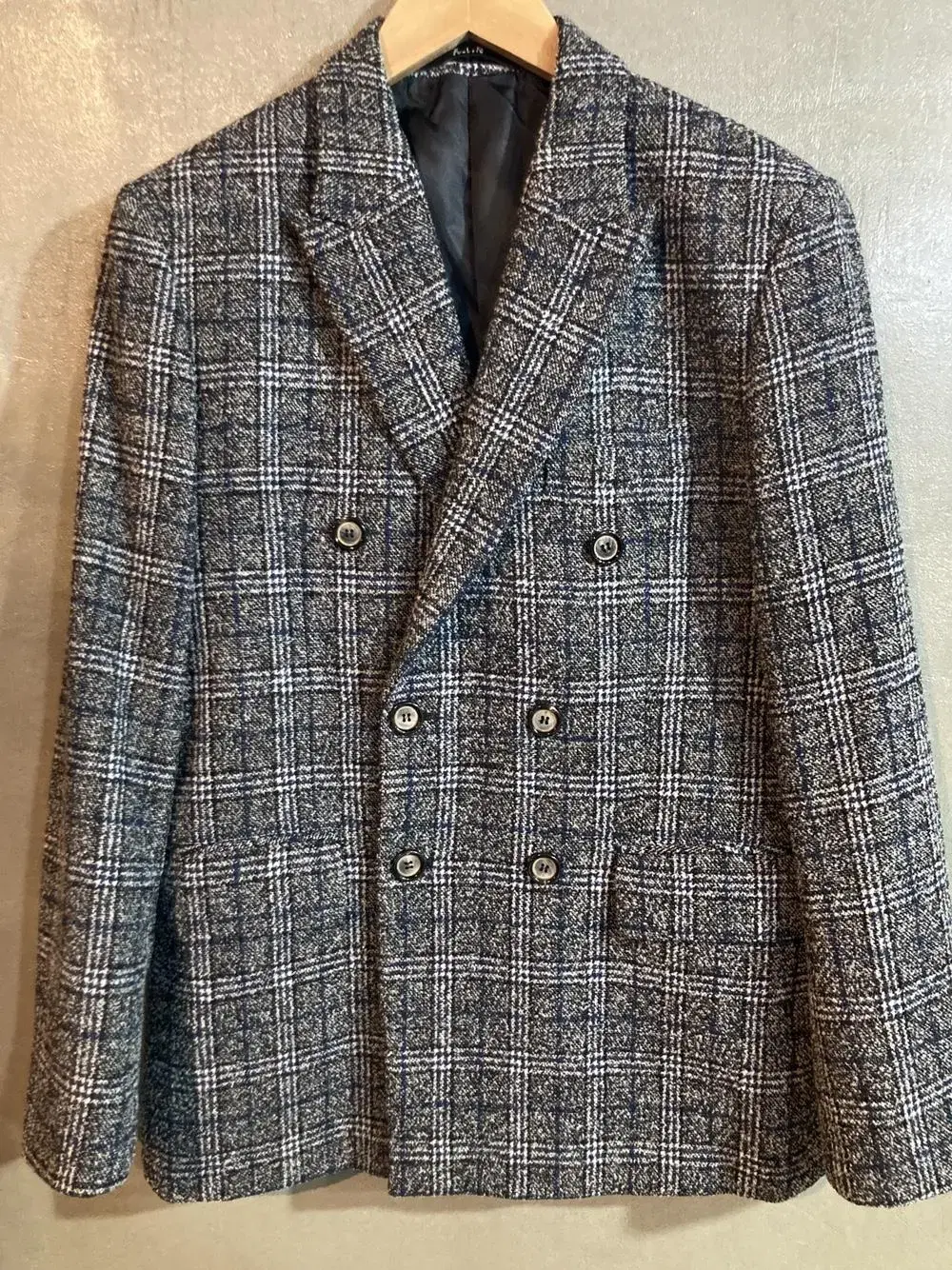 Double-breasted checked tweed jacket by Giuseppe Zegna