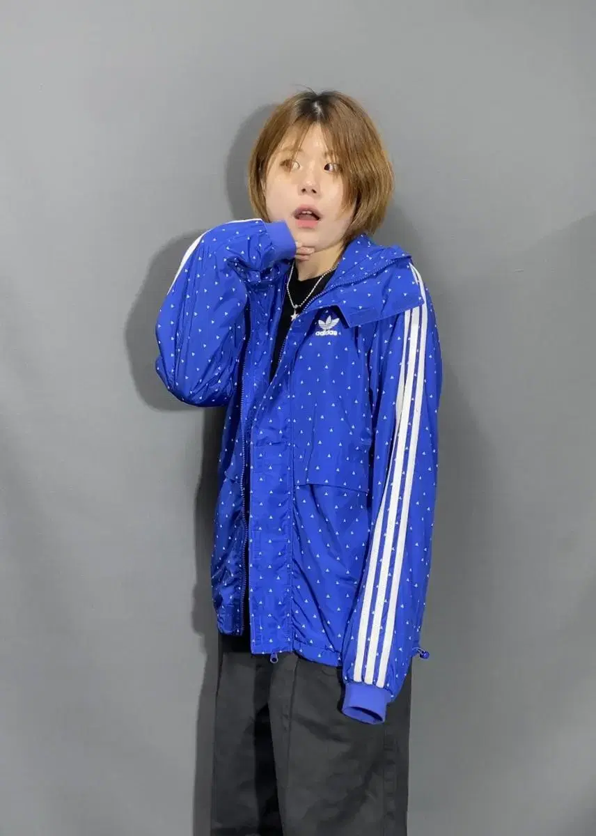 Adidas bloo Patterned Track Quilted Windbreaker S