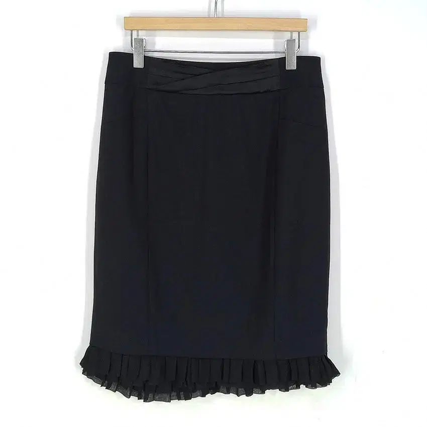 MISSHA Gyeonbaesik H-line chiffon frill spring-summer midi skirt black 70 (HU21482)