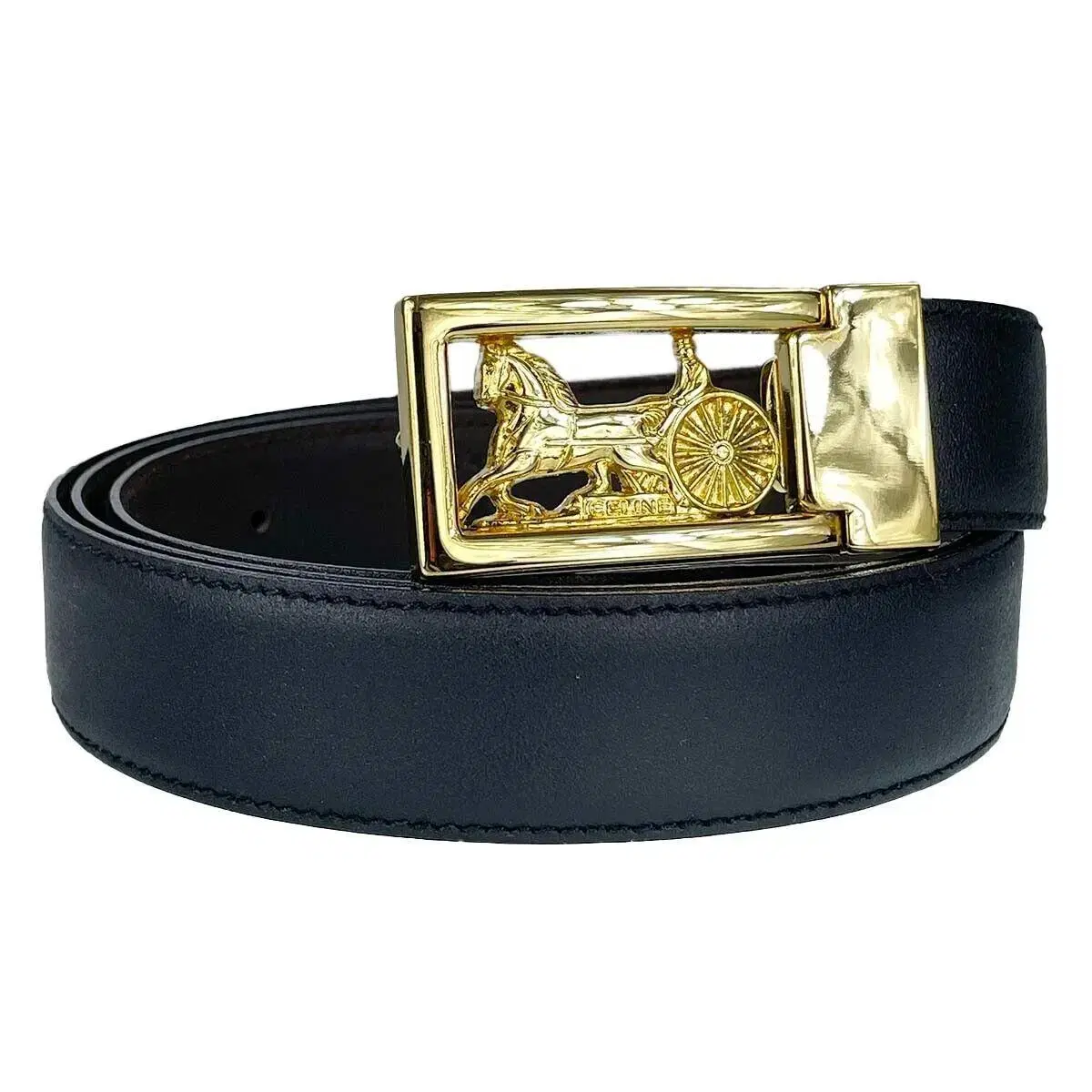 Celine 셀린느 horse carriage leather belt