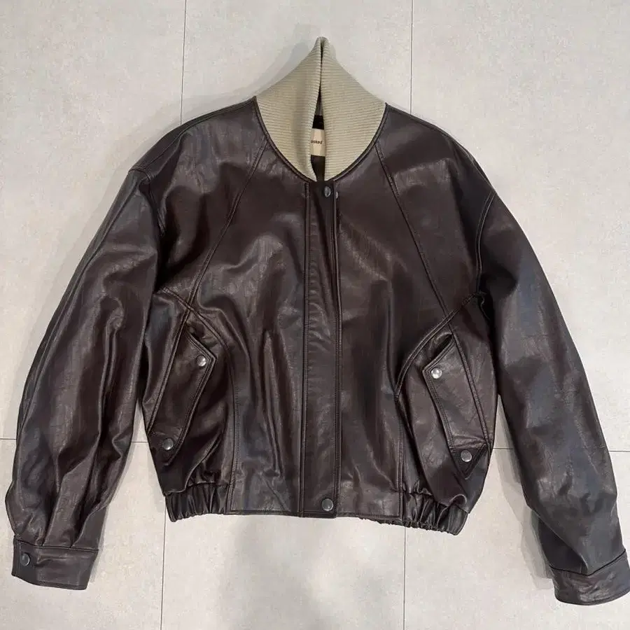 언쿡드 Faux Leather bomber jacket