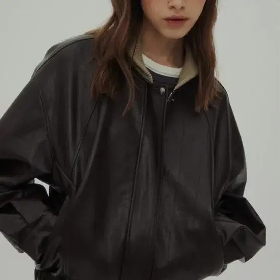 언쿡드 Faux Leather bomber jacket