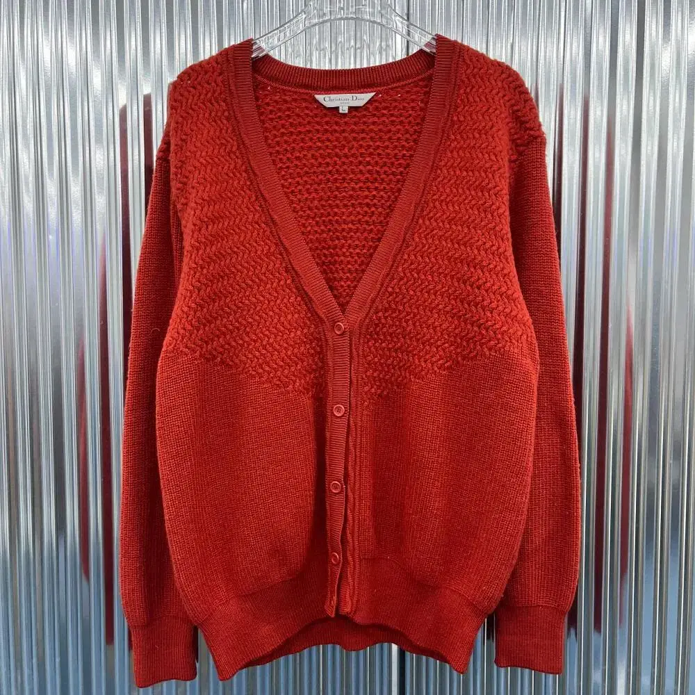 Christian Dior 100% Wool Cable Cardigan (Domestic L) X654