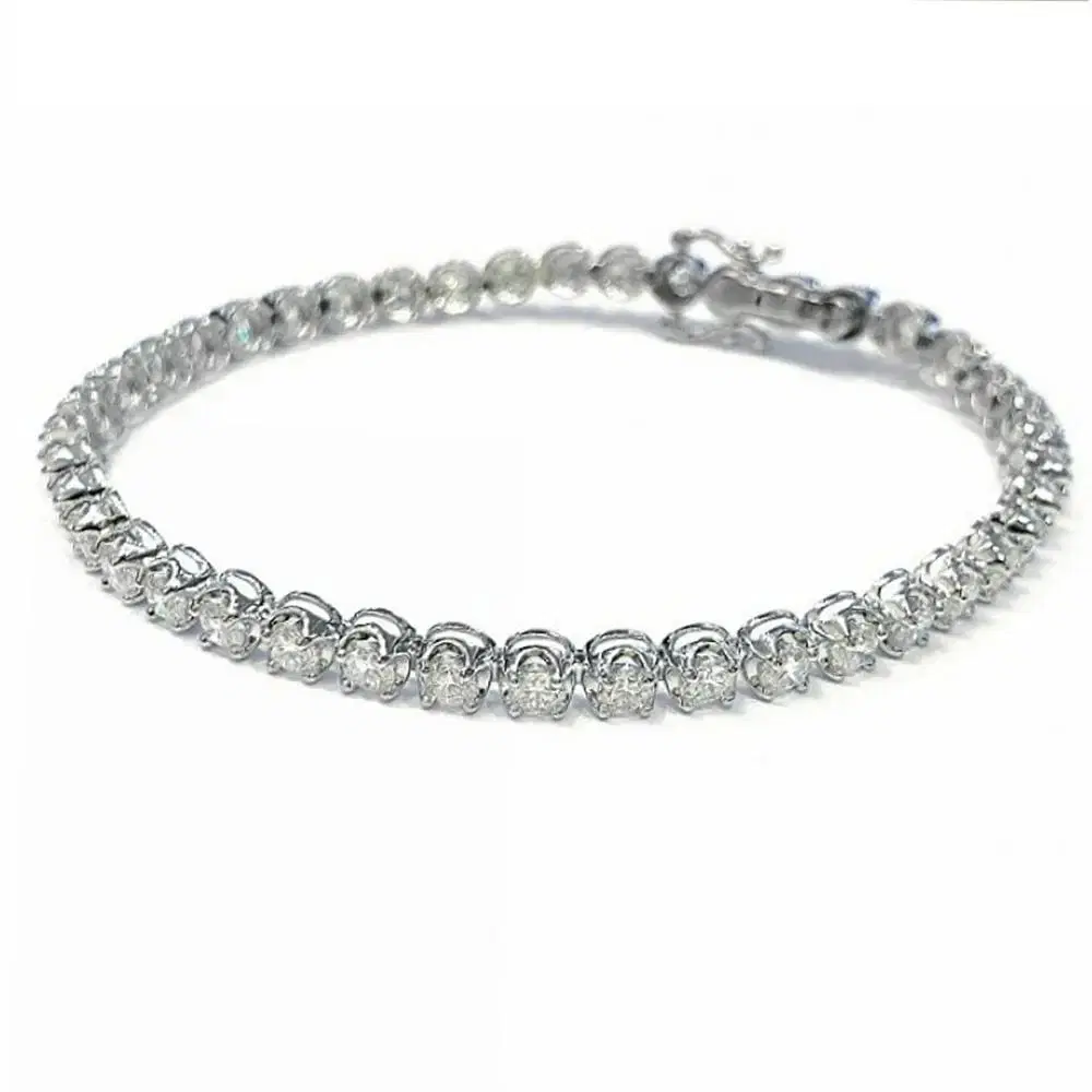 18K 1 Carat Crown Tennis Bracelet 4.2 Dia.