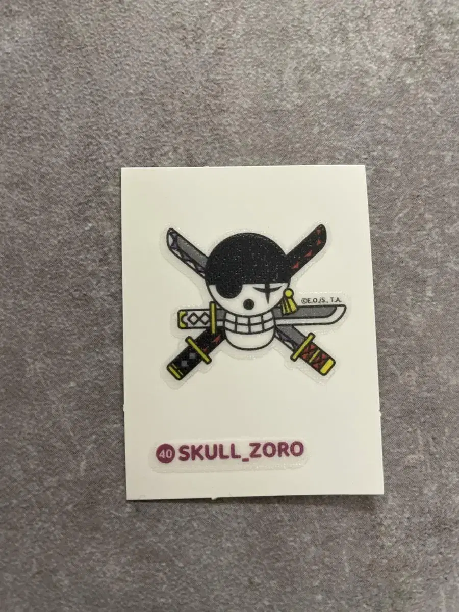 띠부씰 / 원피스 40 skull_zoro 롤로노아 조로