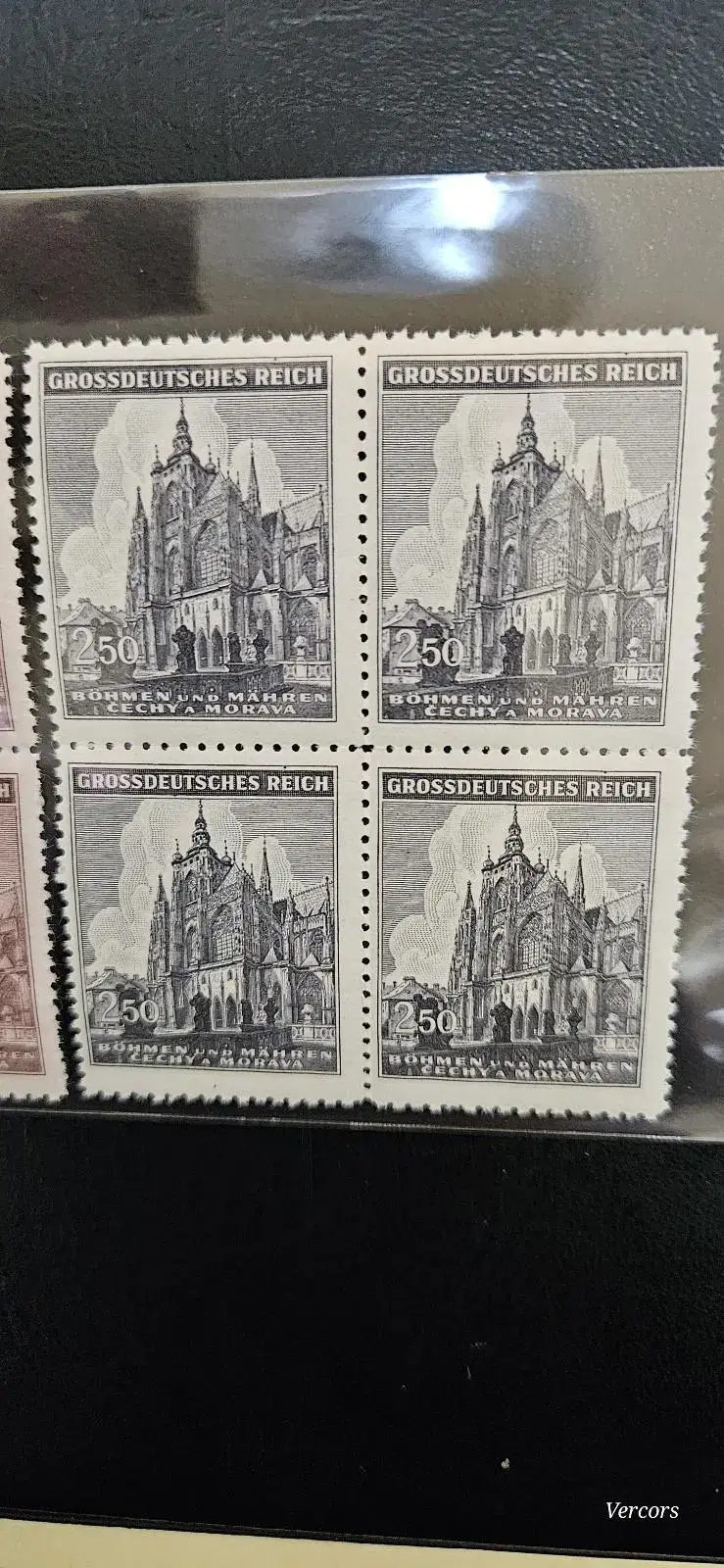 8 sheets 1944 block of 2 Böhmen und Meren Cathedral (Czech Republic)