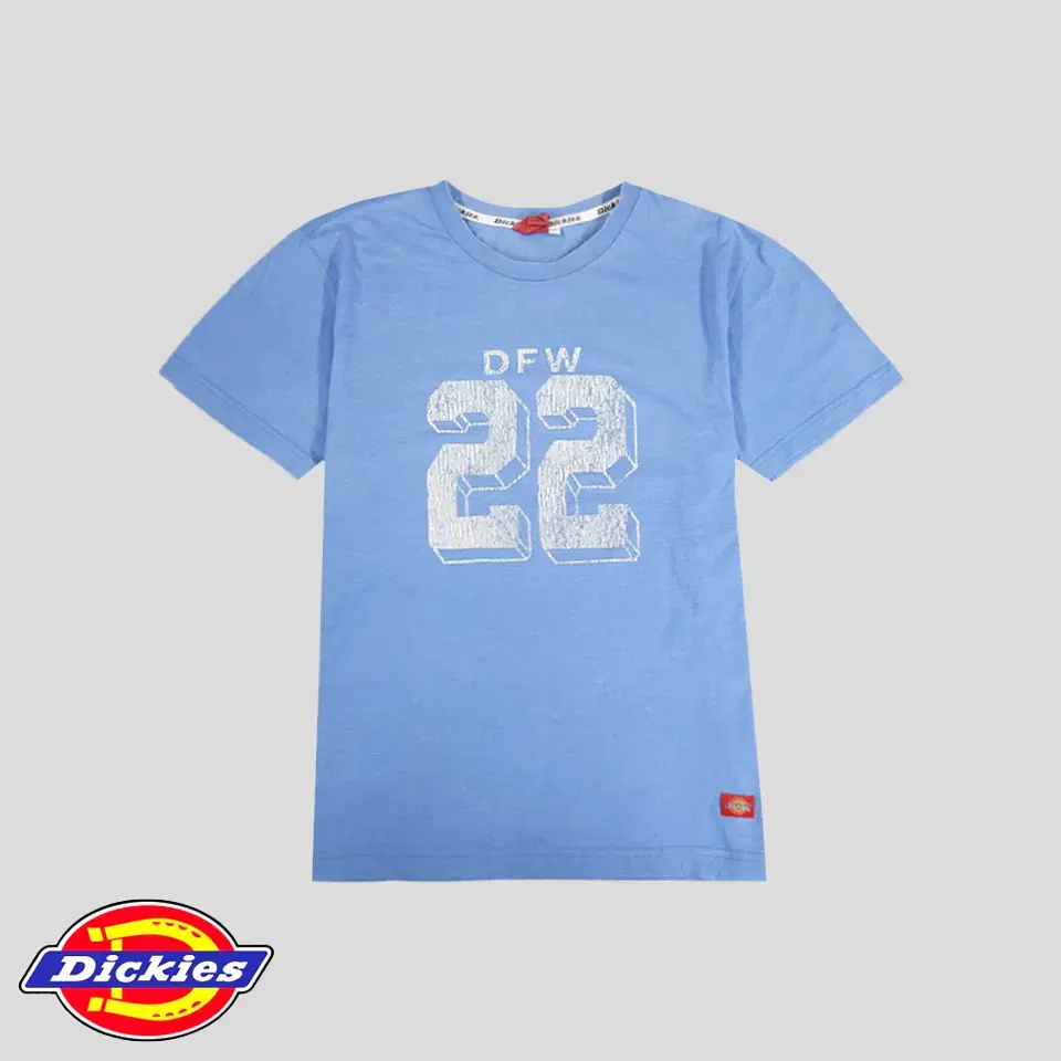 Dickies Sky bloo Haneul White DFW 22 Big Print Cotton Blend Short Sleeve Tee