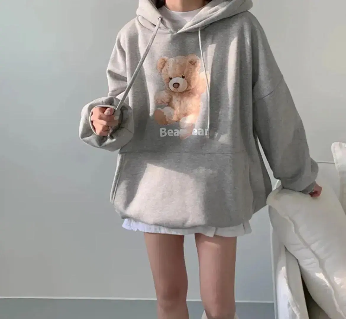 Avant-garde teddy bear hoodie