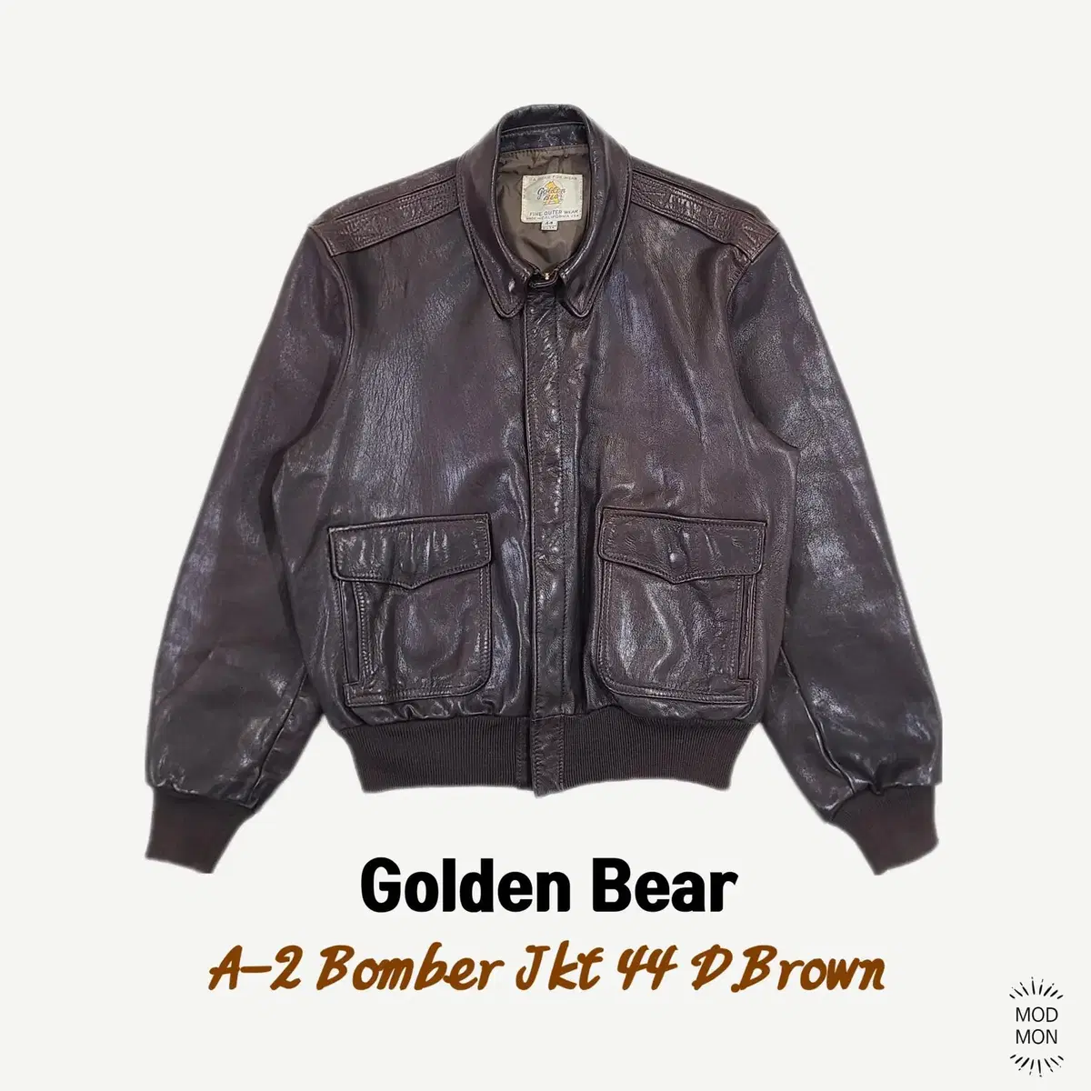 Golden Bear A-2 Leather Jacket 44 Dark Brown