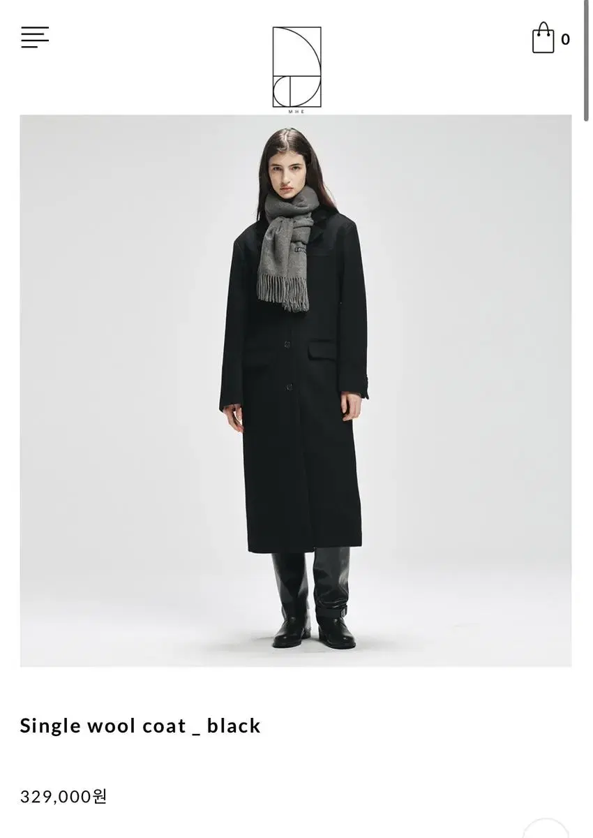 모헤 single wool coat(black)