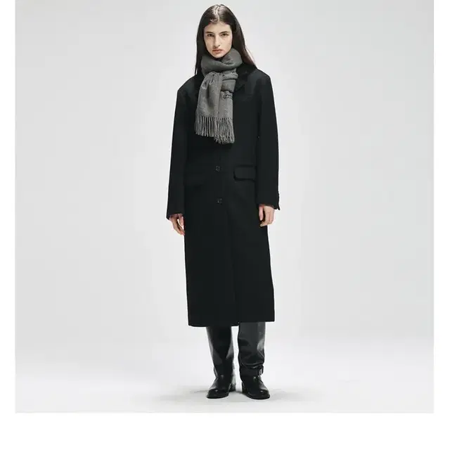 모헤 single wool coat(black)