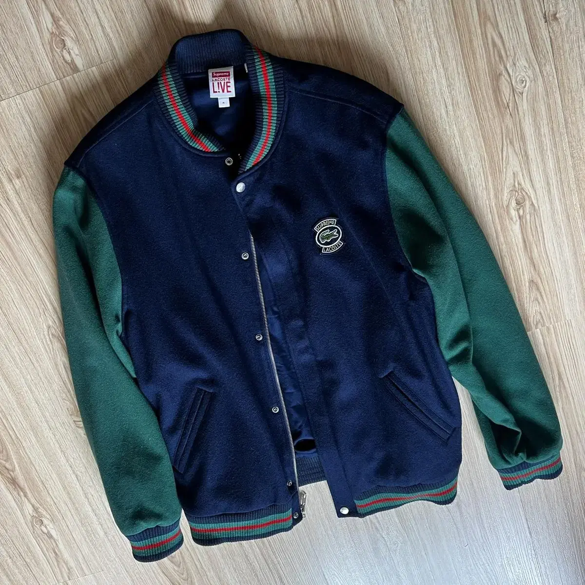 슈프림 라코스테 자켓 Supreme LACOSTE Wool Varsity