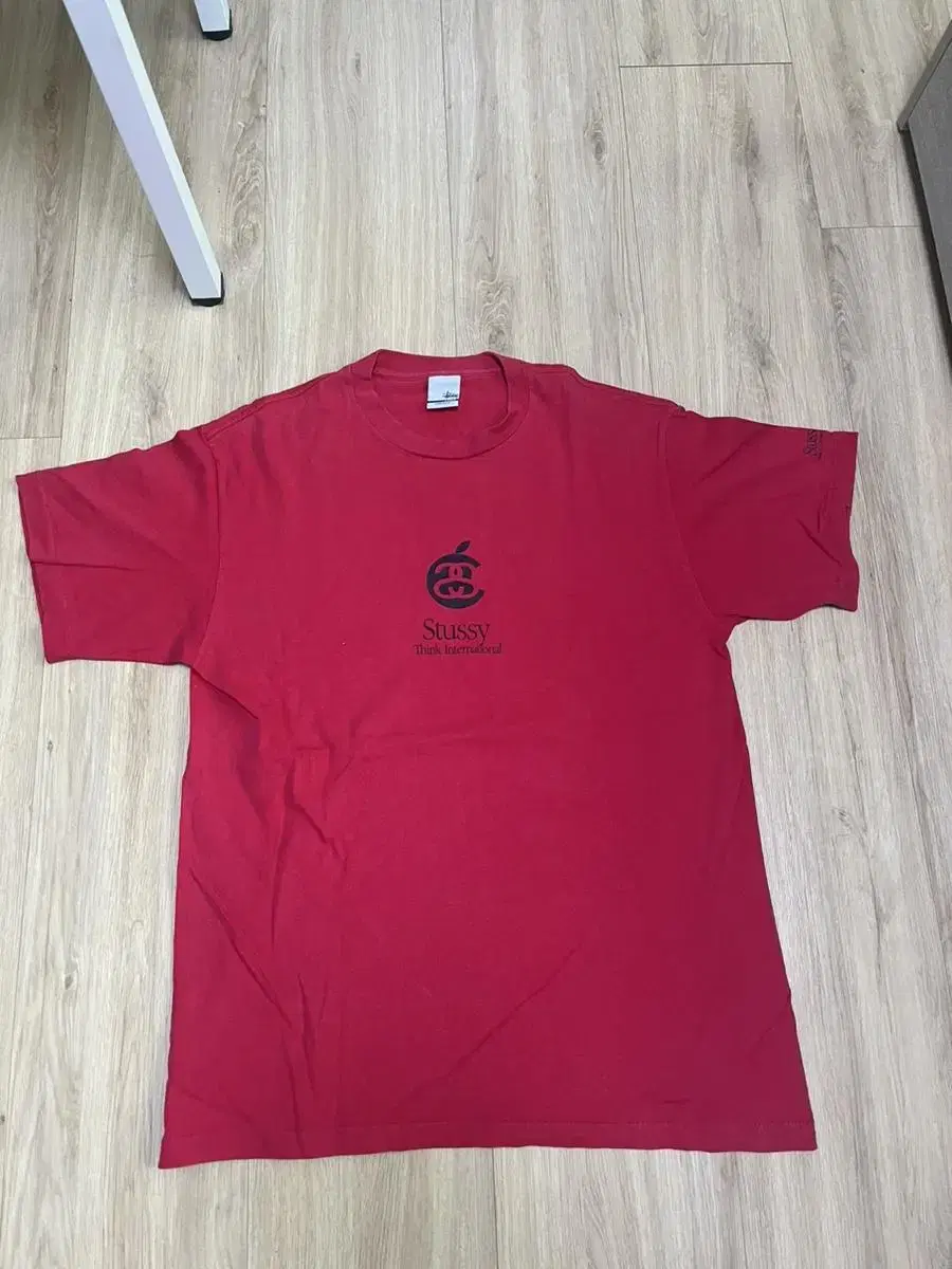 [L] Stussy apple logo parody t shirt 스투시