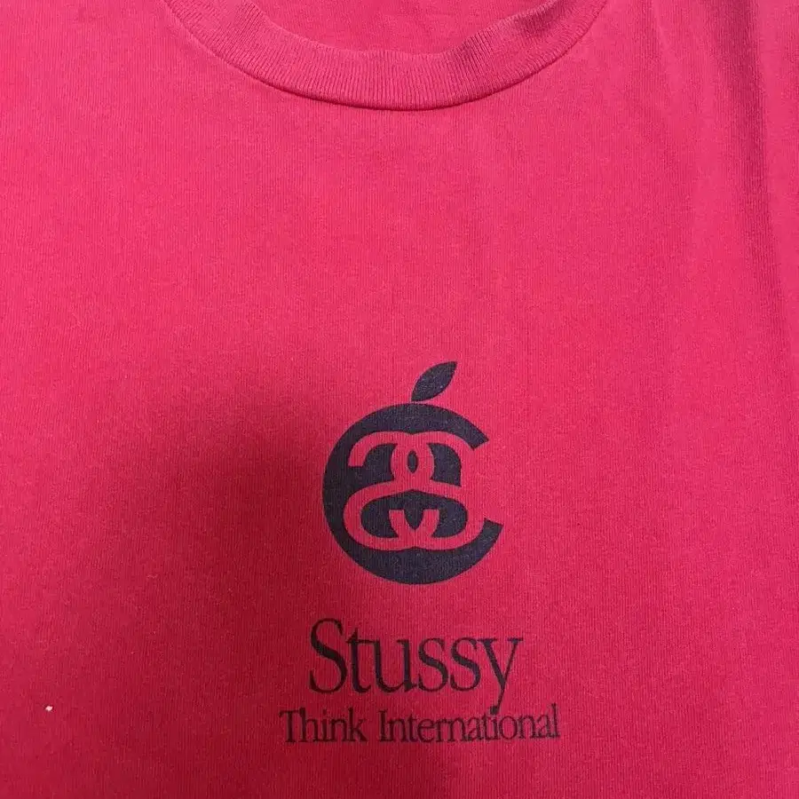 [L] Stussy apple logo parody t shirt 스투시