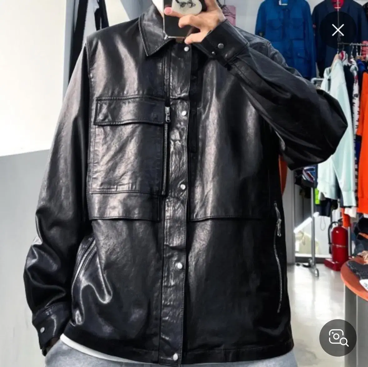 Solid Homme / Wooyoung Mi Lambskin Black Trekker Jacket