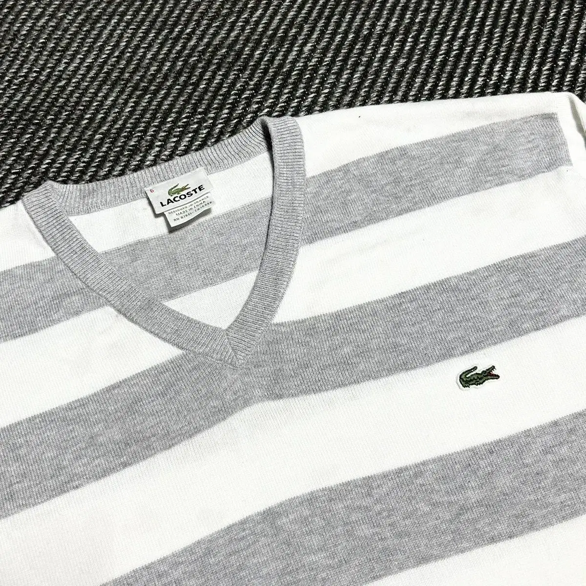 [ XL ] Lacoste 라코스테 브이넥 코튼 니트