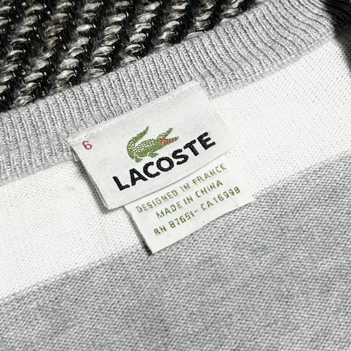 [ XL ] Lacoste 라코스테 브이넥 코튼 니트