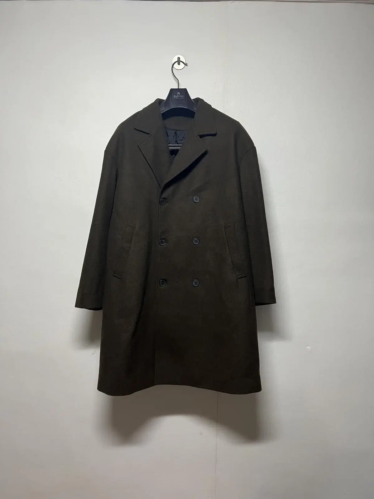 Men's L riwoo Wool double coat Khaki lining Quilting