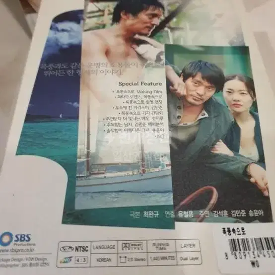 DVD SBS 특별기획 폭풍속으로 완결,송윤아/김민준/엄지원/김석훈상태굿