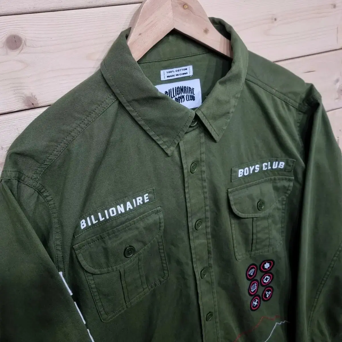 [L] Billionaire Boys Club 밀리터리 패치워크 셔츠