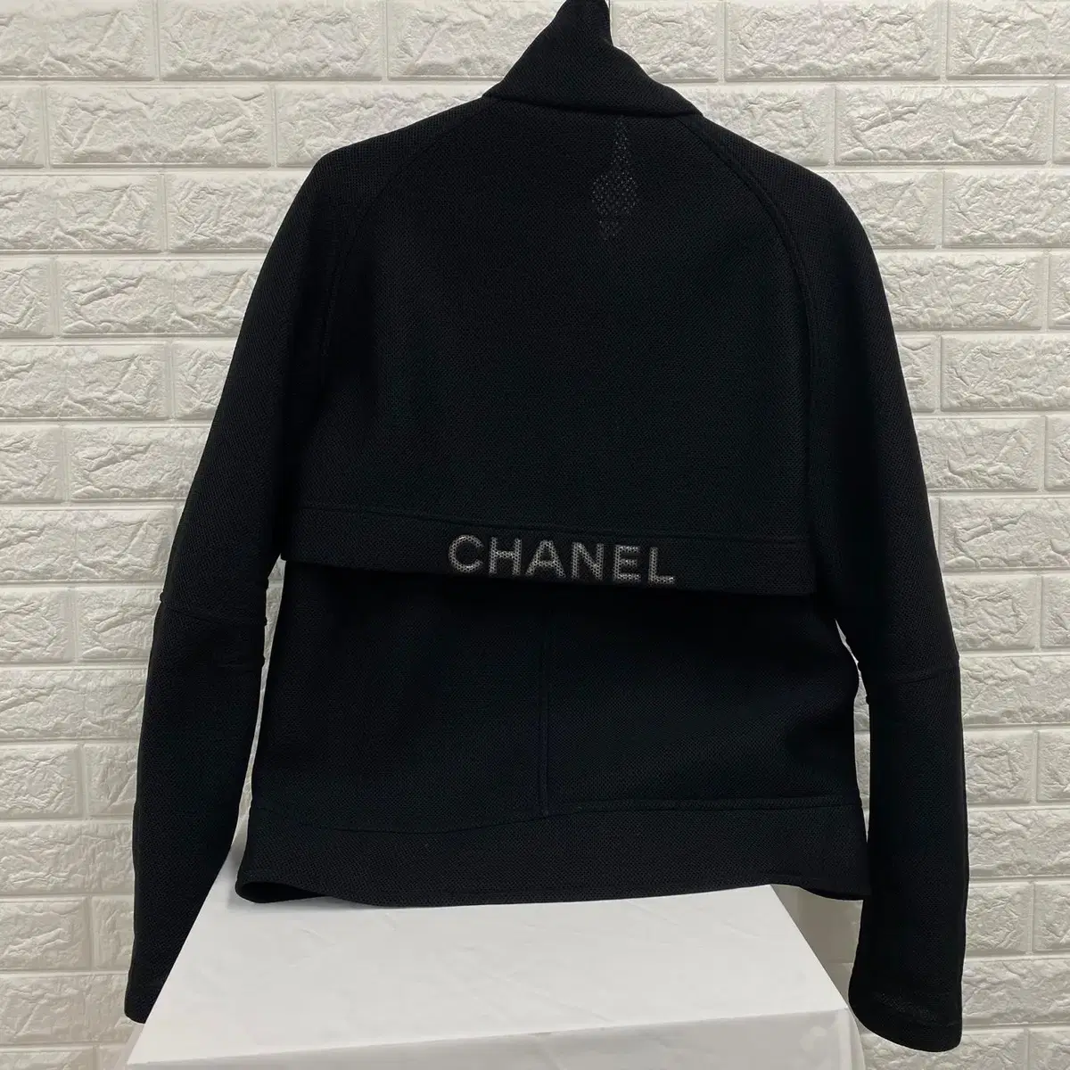 CHANEL / 빈티지 샤넬 블랙 메쉬 스포츠 트레이닝 자켓 / 블루종