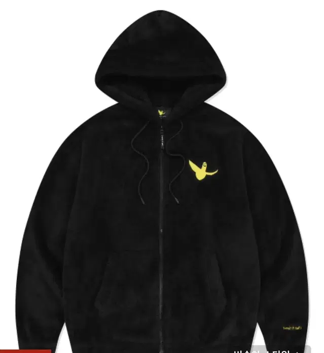 와릿이즌 후리스 ANGEL PLUFFY HOOD ZIP UP BLACK